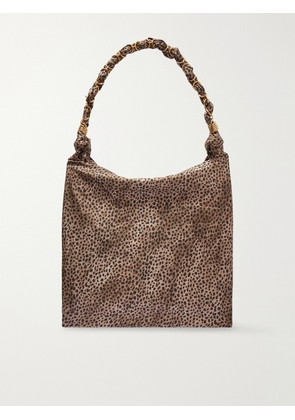 SAINT LAURENT - Amalia Medium Leopard-print Silk-satin Tote - Animal Print - One size