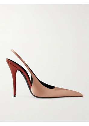 SAINT LAURENT - Deroche Satin Slingback Pumps - Pink - EU 36,EU 37,EU 38,EU 39,EU 40,EU 41