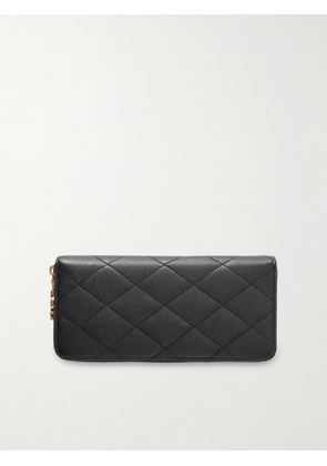 SAINT LAURENT - Quilted Textured-leather Wallet - Black - One size