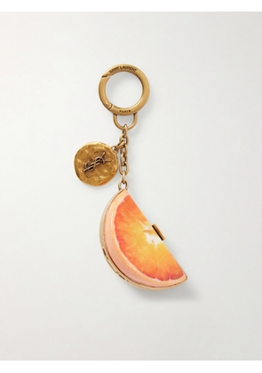 SAINT LAURENT - Orange Gold-tone And Resin Bag Charm - One size