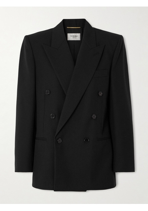 SAINT LAURENT - Double-breasted Grain De Poudre Wool Blazer - Black - IT34,IT36,IT38,IT40,IT42