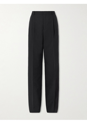 SAINT LAURENT - Pleated Grain De Poudre Wool Straight-leg Pants - Black - IT34,IT36,IT38,IT40,IT42