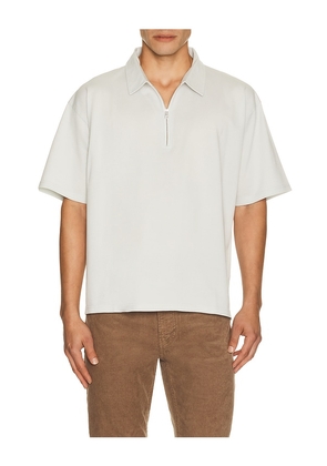 FRAME Half Zip Pique Polo in Blue. Size S. Also in M, L, XL/1X, XXL/2X.
