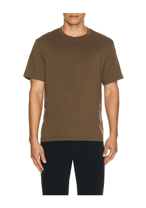 FRAME Short Sleeve Light Cotton Tee in Brown. Size S. Also in M, L, XL/1X, XXL/2X.