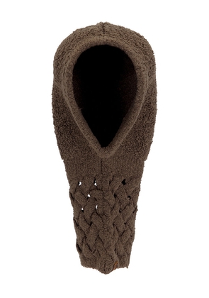 ISA BOULDER Cableweave Balaclava in Brown.