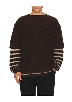 ISA BOULDER Repeat Stripe Top in Brown. Size S. Also in XXL/2X.