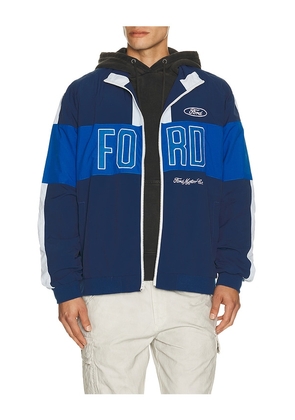 Junk Food Ford Windbreaker Jacket in Blue. Size S. Also in M, L, XL/1X.