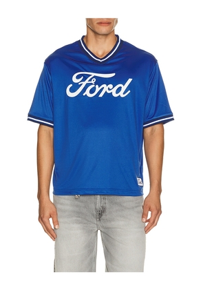 Junk Food Ford Soccer Jersey in Blue. Size S. Also in M, L, XL/1X.