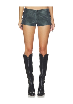 Free People Sun Siren Suede Mirco Short in Navy. Size 0. Also in 2, 4, 6, 8, 10, 12.