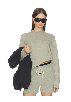 Fear of God ESSENTIALS Classic Fit Long Sleeve Tee in Green. Size XS. Also in S, M, L.