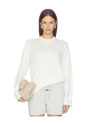 Fear of God ESSENTIALS Classic Fit Long Sleeve Tee in Ivory. Size XS. Also in S, M, L.