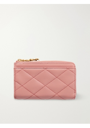 SAINT LAURENT - Quilted Leather Wallet - Pink - One size