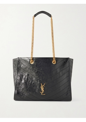 SAINT LAURENT - Niki Small Crinkled-leather Tote - Black - One size