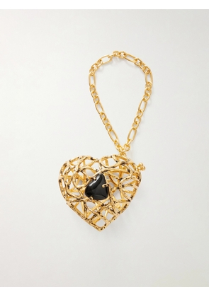 SAINT LAURENT - Gold-tone And Stone Keychain - One size