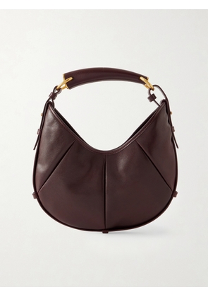 SAINT LAURENT - Mombasa Paneled Leather Shoulder Bag - Burgundy - One size
