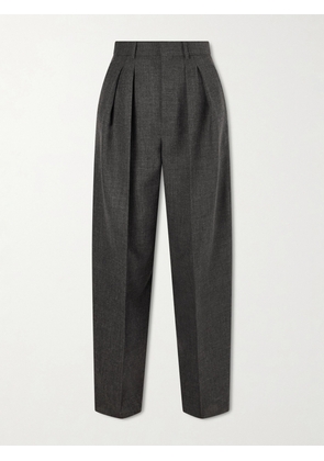 SAINT LAURENT - Wool Wide-leg Pleated Pants - Gray - FR 34,FR 36,FR 38,FR 40,FR 42