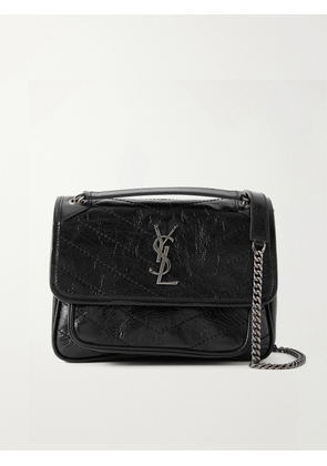 SAINT LAURENT - Niki Baby Quilted Crinkled-leather Shoulder Bag - Black - One size