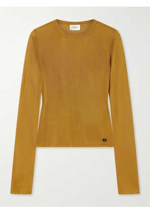 SAINT LAURENT - Cassandre-embellished Knit T-shirt - Orange - x small,small,medium,large