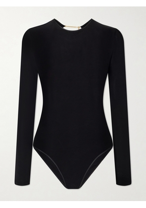 SAINT LAURENT - Open-back Jersey Bodysuit - Black - x small,small,medium,large
