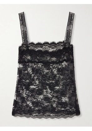 SAINT LAURENT - Dentelle Ramure Fleurie Scalloped Ace Tank - Black - FR 34,FR 36,FR 38,FR 40