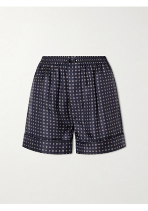 SAINT LAURENT - Printed Silk-twill Shorts - Blue - FR 34,FR 36,FR 38,FR 40