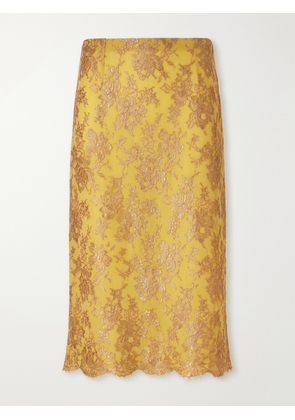 SAINT LAURENT - Lace Midi-skirt - Gold - FR 34,FR 36,FR 38