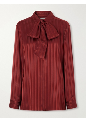 SAINT LAURENT - Striped Silk Blouse - Red - FR 34,FR 36,FR 38,FR 40