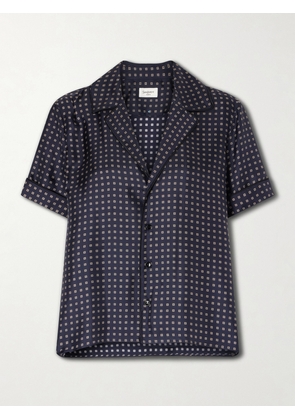 SAINT LAURENT - Printed Silk-twill Shirt - Blue - FR 34,FR 36,FR 38,FR 40