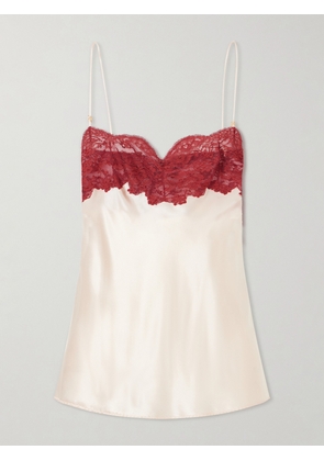 SAINT LAURENT - Lace-trimmed Silk-satin Camisole - Orange - FR 34,FR 36,FR 38,FR 40
