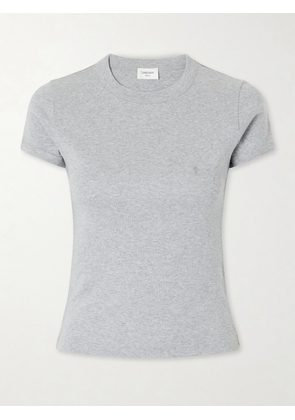 SAINT LAURENT - Cropped Jersey T-shirt - Gray - x small,small,medium,large,x large