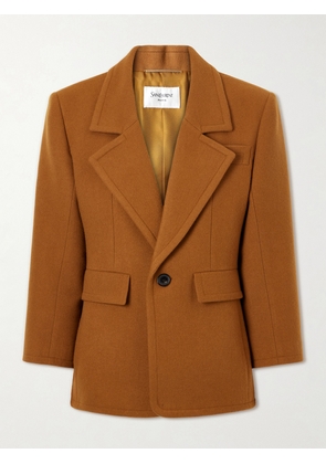 SAINT LAURENT - Brushed Wool Blazer - Brown - FR 34,FR 36,FR 38,FR 40