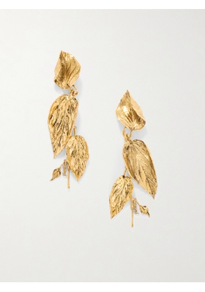 SAINT LAURENT - Feuilles Gold-tone Earrings - One size