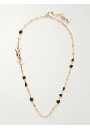 SAINT LAURENT - Cassandre Gold-tone Enamel Necklace - One size