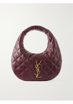 SAINT LAURENT - Icare Matelassé Leather Tote - Burgundy - One size