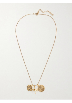 SAINT LAURENT - Charm Pendant Gold-tone Necklace - One size