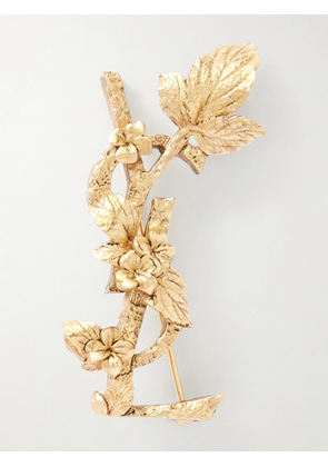 SAINT LAURENT - Cassandre Gold-tone Brooch - One size