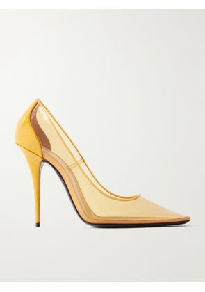 SAINT LAURENT - Folie 110 Leather-trimmed Tpu Pumps - Yellow - EU 35,EU 36,EU 36.5,EU 37,EU 37.5,EU 38,EU 38.5,EU 39,EU 40,EU 40.5,EU 41,EU 42