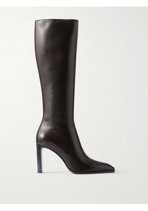 SAINT LAURENT - Venetia Leather Knee Boots - Brown - EU 35,EU 36,EU 36.5,EU 37,EU 37.5,EU 38,EU 38.5,EU 39,EU 39.5,EU 40,EU 40.5,EU 41,EU 42