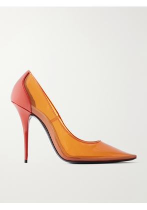 SAINT LAURENT - Folie 110 Leather-trimmed Tpu Pumps - Brown - EU 34,EU 35,EU 36,EU 36.5,EU 37,EU 37.5,EU 38,EU 38.5,EU 39,EU 39.5,EU 40,EU 40.5,EU 41,EU 42