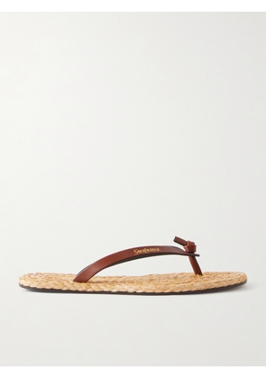 SAINT LAURENT - Pool Knotted Leather Flip Flops - Neutrals - EU 35,EU 36,EU 36.5,EU 37,EU 37.5,EU 38,EU 38.5,EU 39,EU 39.5,EU 40,EU 40.5,EU 41,EU 42