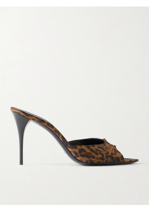 SAINT LAURENT - Babylone Embellished Animal-print Mules - Animal Print - EU 35,EU 36,EU 36.5,EU 37,EU 37.5,EU 38,EU 38.5,EU 39,EU 39.5,EU 40,EU 40.5,EU 41,EU 41.5,EU 42