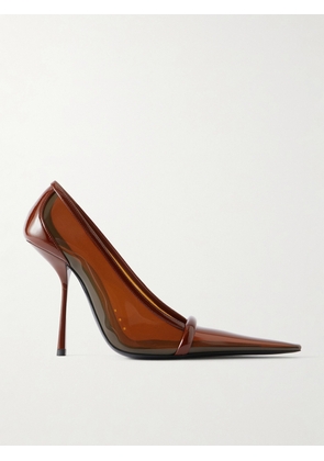 SAINT LAURENT - Brigitte Patent Leather-trimmed Tpu Pumps - Brown - EU 36,EU 37,EU 38,EU 39,EU 40