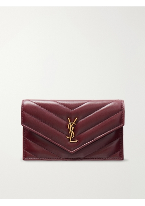 SAINT LAURENT - Cassandre Matelassé Leather Cardholder - Burgundy - One size