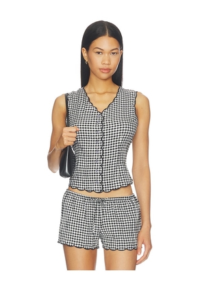Montce Scalloped Vest Top in Black & White. Size XS. Also in S, M, L, XL.