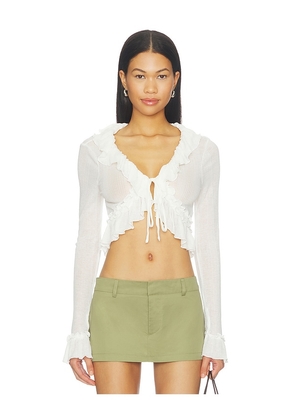 LIONESS Venice Long Sleeve Top in White. Size XXS. Also in XS, S, M, L, XL.