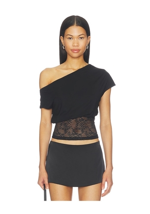 LIONESS Etoile Off Shoulder Top in Black. Size XXS. Also in XS, S, M, L, XL.
