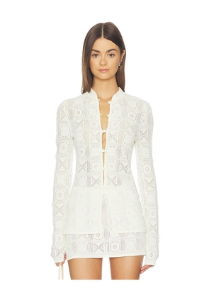 Stone Cold Fox x REVOLVE Adari Pointelle Cardigan in Ivory. Size XS. Also in L, M, S, XL.
