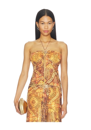 Runaway The Label Skylar Sheer Halter Split Front Top in Multi. Size XS. Also in S, M, L, XL.