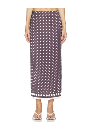 Stone Cold Fox x REVOLVE Porsha Midi Skirt in Brown. Size XXS. Also in L, M, S, XL, XS.