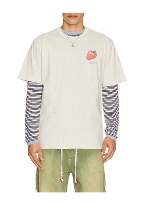 thisisneverthat Strawberry Tee in Light Grey. Size S. Also in L, M, XL/1X.